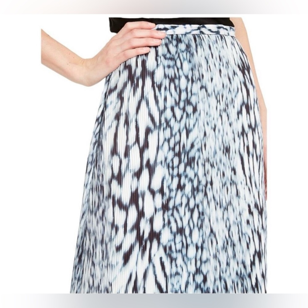 Elie Tahari Alex Pleated Printed Midi Skirt Size 6 - Picture 3 of 6